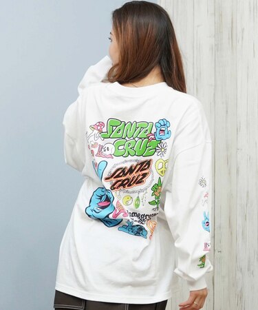 【限定】SANTACRUZ/長袖 Tシャツ ロンT バックプリント オーバーサイズ 502254431 サンタクルーズ レディース ムラサキスポーツ限定