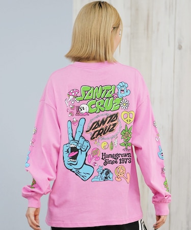 【限定】SANTACRUZ/長袖 Tシャツ ロンT バックプリント オーバーサイズ 502254431 サンタクルーズ レディース ムラサキスポーツ限定