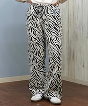 SANTACRUZ/ロングパンツ ヒョウ柄 レオパード柄 ゼブラ柄 チノ ワークパンツ 502254531 サンタクルーズ レディース ムラサキスポーツ