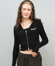 ROXY/長袖ニット セーター カーディガン クロップド丈 ショート丈 2点セット RDK254010 ロキシー レディース ムラサキスポーツ