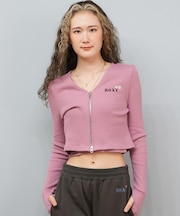ROXY/長袖ニット セーター カーディガン クロップド丈 ショート丈 2点セット RDK254010 ロキシー レディース ムラサキスポーツ