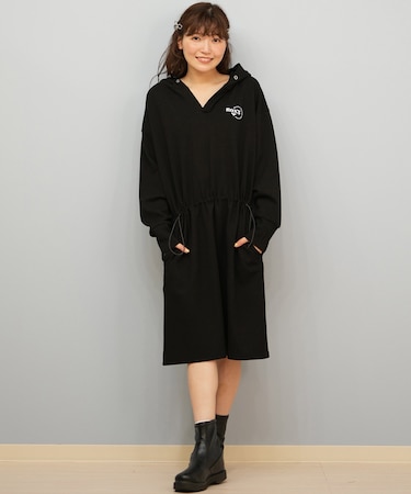 ROXY/パーカー ワンピース シンプル ロゴ フーディー BREEZE DRESS RDR254611M ロキシー レディース ムラサキスポーツ