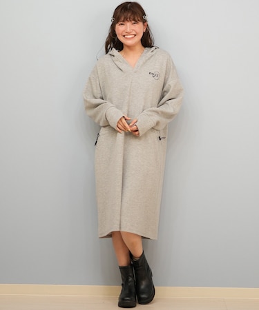 ROXY/パーカー ワンピース シンプル ロゴ フーディー BREEZE DRESS RDR254611M ロキシー レディース ムラサキスポーツ