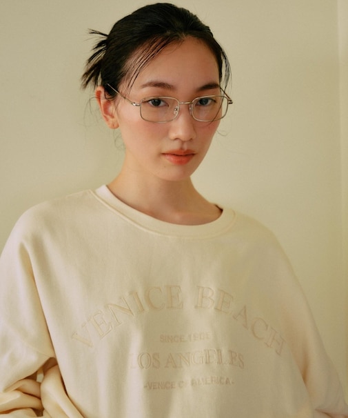 【限定】RIKKAFEMME/長袖トレーナー スウェット クルーネック カレッジロゴ 刺繍 裏起毛 RF25FW06 リッカファム レディース ムラサキスポーツ限定