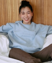 【限定】RIKKAFEMME/長袖トレーナー スウェット クルーネック カレッジロゴ 刺繍 裏起毛 RF25FW06 リッカファム レディース ムラサキスポーツ限定