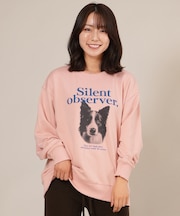 【限定】RIKKAFEMME/長袖トレーナー スウェット クルーネック ボーダー・コリー 裏毛 RF25FW07 リッカファム レディース ムラサキスポーツ限定