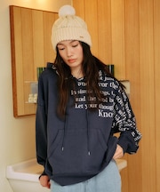 【限定】RIKKAFEMME/長袖プルオーバー パーカー スウェット フーディー ロゴ プリント 裏毛 RF25FW08 リッカファム レディース ムラサキスポーツ限定