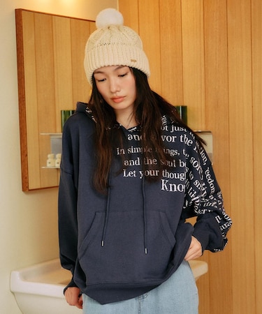 【限定】RIKKAFEMME/長袖プルオーバー パーカー スウェット フーディー ロゴ プリント 裏毛 RF25FW08 リッカファム レディース ムラサキスポーツ限定