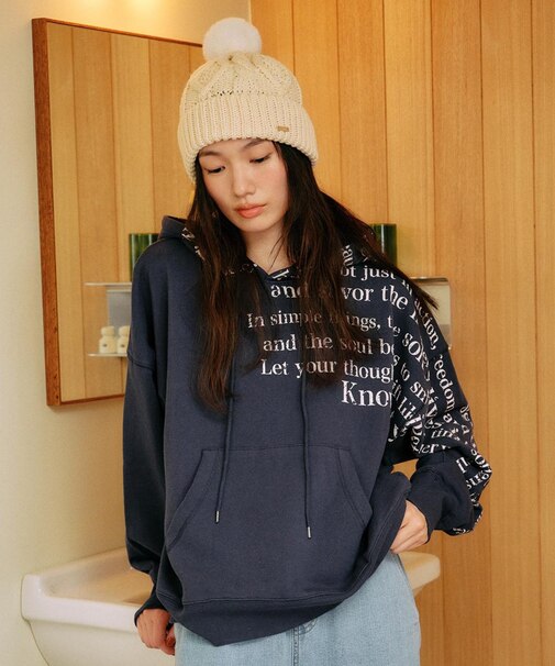 【限定】RIKKAFEMME/長袖プルオーバー パーカー スウェット フーディー ロゴ プリント 裏毛 RF25FW08 リッカファム レディース ムラサキスポーツ限定