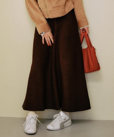 【限定】RIKKAFEMME/ロングスカート リブニットスカート セットアップ対応 RF25FW15 リッカファム レディース ムラサキスポーツ限定