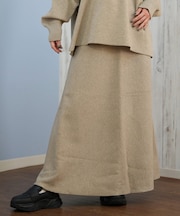 【限定】RIKKAFEMME/ロングスカート リブニットスカート セットアップ対応 RF25FW15 リッカファム レディース ムラサキスポーツ限定
