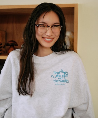 【限定】RIKKAFEMME/長袖トレーナー スウェット クルーネック ワンポイント 刺繍 裏毛 RF25FW16 リッカファム レディース ムラサキスポーツ限定