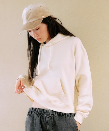 【限定】RIKKAFEMME/長袖プルオーバー パーカー スウェット フーディー ワンポイント 刺繍 裏毛 RF25FW17 リッカファム  レディース ムラサキスポーツ限定