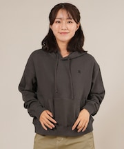 【限定】RIKKAFEMME/長袖プルオーバー パーカー スウェット フーディー ワンポイント 刺繍 裏毛 RF25FW17 リッカファム  レディース ムラサキスポーツ限定