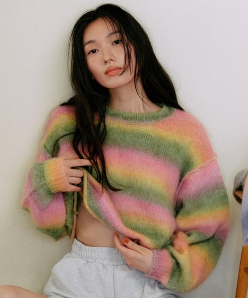 【限定】RIKKAFEMME/ニット セーター シャギー グラデーション RF25FW22 リッカファム レディース ムラサキスポーツ限定