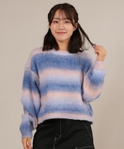 【限定】RIKKAFEMME/ニット セーター シャギー グラデーション RF25FW22 リッカファム レディース ムラサキスポーツ限定