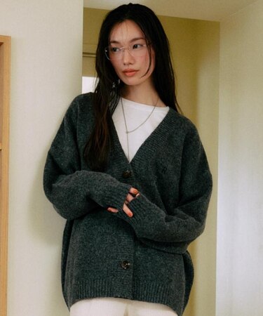 【限定】RIKKAFEMME/ニット セーター カーディガン ビッグシルエット RF25FW23 リッカファム レディース ムラサキスポーツ限定