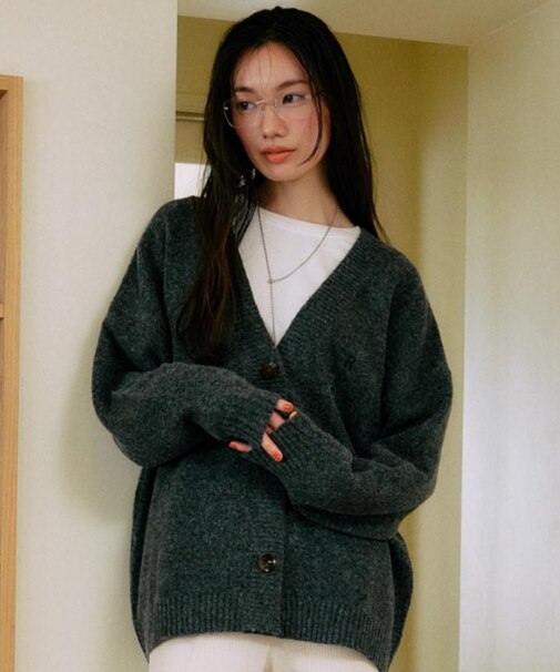 【限定】RIKKAFEMME/ニット セーター カーディガン ビッグシルエット RF25FW23 リッカファム レディース ムラサキスポーツ限定