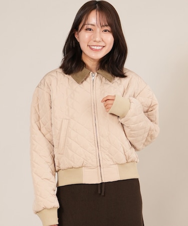 【限定】RIKKA FEMME/ジャケット ケット バイカラー シンプル キルトショートジャケット RF25FW25 リッカファム レディース ムラサキスポーツ限定