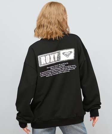 ROXY/長袖トレーナー スウェット クルーネック ロゴ バックプリント レオパード柄 速乾 裏毛 RPO254031 ロキシー レディース ムラサキスポーツ