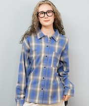 ROXY/長袖 シャツ チェック柄 ロゴ LOOK UP シャツ RSH254045 ロキシー レディース ムラサキスポーツ