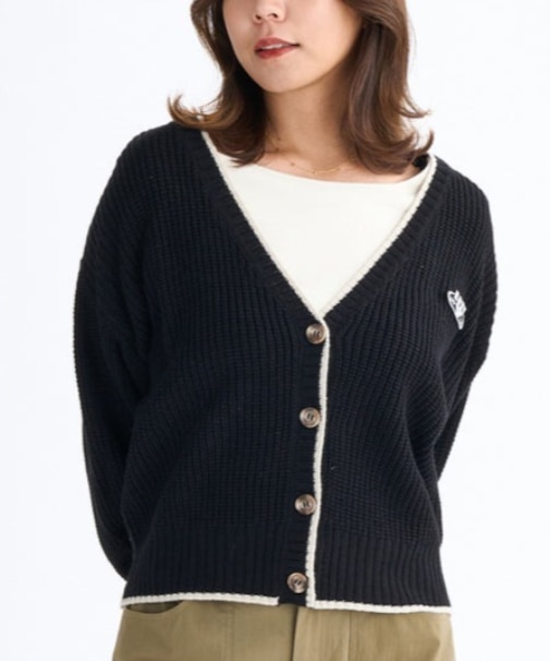 ROXY/長袖ニット セーター カーディガン クロップド丈 ショート丈 シンプル RSR254006 ロキシー レディース ムラサキスポーツ