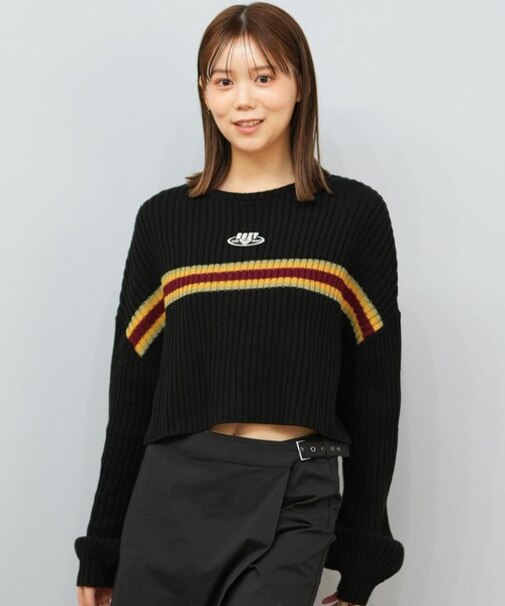 ROXY/長袖ニット セーター クロップド丈 ショート丈 ワイドシルエット HORIZON SWEATER RSR254007 ロキシー レディース ムラサキスポーツ
