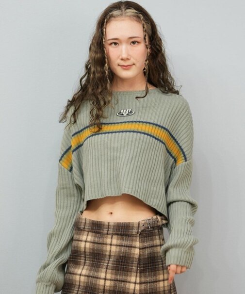 ROXY/長袖ニット セーター クロップド丈 ショート丈 ワイドシルエット HORIZON SWEATER RSR254007 ロキシー レディース ムラサキスポーツ