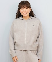 ROXY/ 長袖ニット セーター ジップアップフーディー セットアップ対応 HEART WAVE KNIT HOODIE RSR254009 ロキシー レディース ムラサキスポーツ