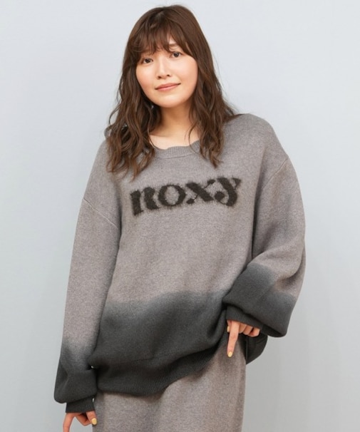 ROXY/長袖ニット セーター グラデーション ロゴ セットアップ対応 RSR254613M ロキシー レディース ムラサキスポーツ