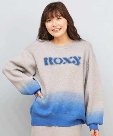 ROXY/長袖ニット セーター グラデーション ロゴ セットアップ対応 RSR254613M ロキシー レディース ムラサキスポーツ