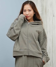 Hurley/長袖ジップアップ パーカー ワンポイント 裏毛 SWEAT PIGMENT FZ HOODIE WCFF252030 ハーレー レディース ムラサキスポーツ