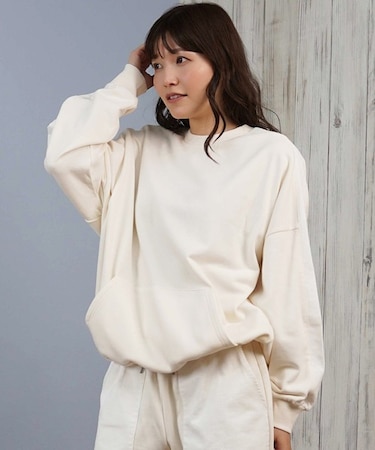 Hurley/長袖トレーナー スウェット セットアップ対応 クルーネック ロゴ 袖ライン 裾ドローコード 異素材ミックス 裏毛 WCFL252021 ハーレー レディース ムラサキスポーツ