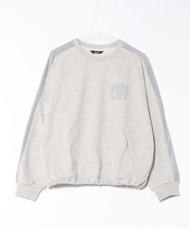 Hurley/長袖トレーナー スウェット セットアップ対応 クルーネック ロゴ 袖ライン 裾ドローコード 異素材ミックス 裏毛 WCFL252021 ハーレー レディース ムラサキスポーツ