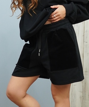 Hurley/ハーフパンツ ショートパンツ ショーツ スウェット ロゴ 異素材ミックス 裏毛 セットアップ対応 WCWS252023 ハーレー レディース ムラサキスポーツ