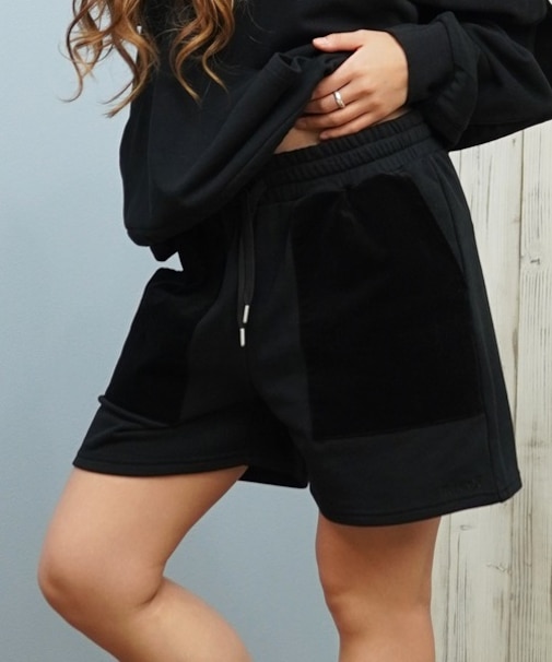 Hurley/ハーフパンツ ショートパンツ ショーツ スウェット ロゴ 異素材ミックス 裏毛 セットアップ対応 WCWS252023 ハーレー レディース ムラサキスポーツ