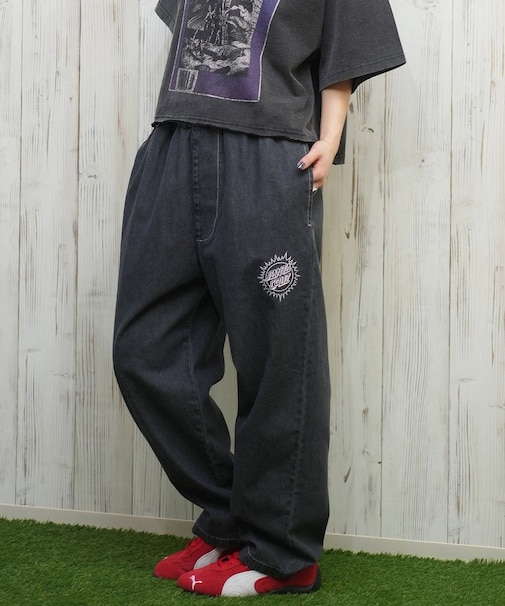 【限定】SANTACRUZ/ロングパンツ デニム イージーパンツ 502251531 サンタクルーズ レディース ムラサキスポーツ限定