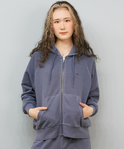 NEWERA/ジップアップ パーカー 裏毛 スウェット フルジップフーディー ガーメントダイ スレート 14674663 ニューエラ レディース ムラサキスポーツ
