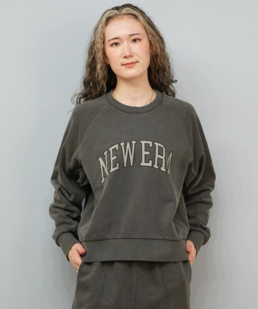 NEWERA/長袖トレーナー 裏毛 オーバーサイズド スウェット クルーネック ガーメントダイ スレート 14674712 ニューエラ レディース ムラサキスポーツ