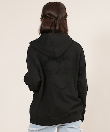 THRASHER/ジップアップ パーカー スウェット フーディー ロゴ バーニング ハート バックプリント 裏毛 254TH2PK051 スラッシャー レディース ムラサキスポーツ