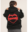 THRASHER/ジップアップ パーカー スウェット フーディー ロゴ バーニング ハート バックプリント 裏毛 254TH2PK051 スラッシャー レディース ムラサキスポーツ