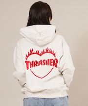 THRASHER/ジップアップ パーカー スウェット フーディー ロゴ バーニング ハート バックプリント 裏毛 254TH2PK051 スラッシャー レディース ムラサキスポーツ