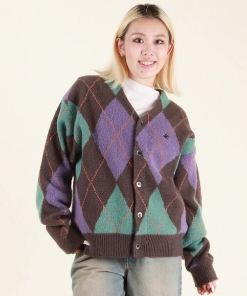 BEVERLY HILLS POLO CLUB/ニット セーター カーディガン チェック 5487-6751 ビバリーヒルズポロクラブ レディース ムラサキスポーツ