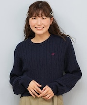 BEVERLY HILLS POLO CLUB/ニット セーター クロップド丈 ショート丈 ケーブル編み 5487-6752 ビバリーヒルズポロクラブ レディース ムラサキスポーツ