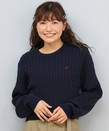 BEVERLY HILLS POLO CLUB/ニット セーター クロップド丈 ショート丈 ケーブル編み 5487-6752 ビバリーヒルズポロクラブ レディース ムラサキスポーツ