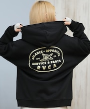 RVCA/ジップアップ パーカー バックプリント ロゴ 裏起毛 COURT ZIP HOODIE BF044-015 ルーカ レディース ムラサキスポーツ