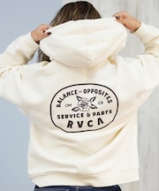 RVCA/ジップアップ パーカー バックプリント ロゴ 裏起毛 COURT ZIP HOODIE BF044-015 ルーカ レディース ムラサキスポーツ