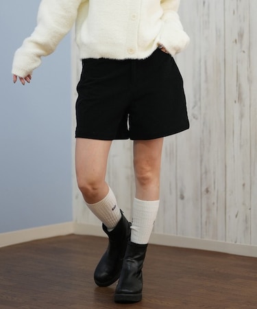 RVCA/ハーフパンツ ショートパンツ ハイウエスト コーデュロイ シンプル BF044-600 ルーカ レディース ムラサキスポーツ