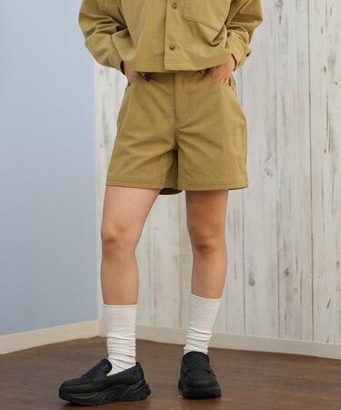 RVCA/ハーフパンツ ショートパンツ ハイウエスト コーデュロイ シンプル BF044-600 ルーカ レディース ムラサキスポーツ
