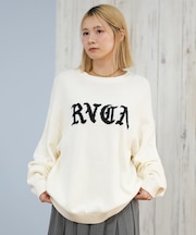 RVCA/ニット セーター クルーネック ロゴ BIG RVCA KNIT BF044-650 ルーカ レディース ムラサキスポーツ